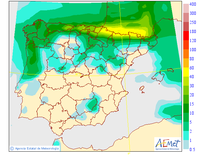 Precipitación Media según AEMET. 10 Meteosojuela La Rioja