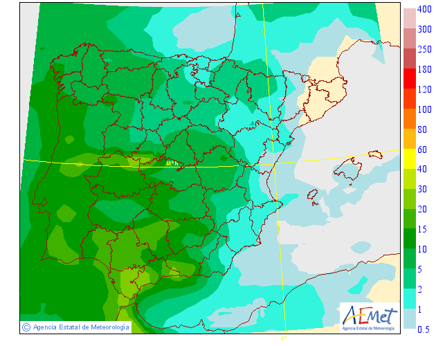 Precipitación Media según AEMET.25 Meteosojuela La Rioja