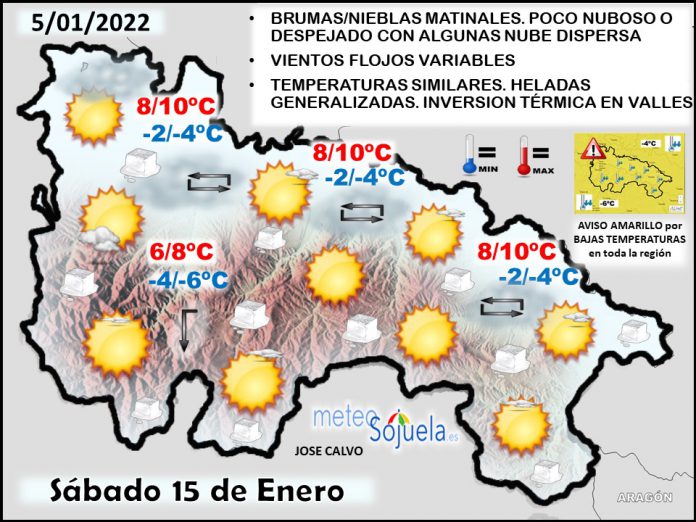 Mapa del tiempo en La Rioja. Meteosojuela 1