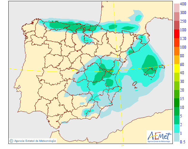 Precipitación Media según AEMET. 05 Meteosojuela La Rioja