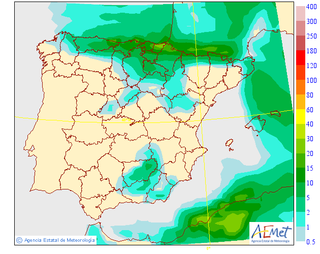 Precipitación Media según AEMET. 01 Meteosojuela La Rioja