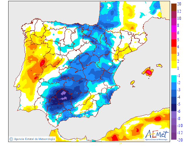 Variación de temperaturas máximas AEMET. 13 Meteosojuela