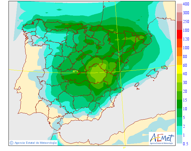 Probabilidad de precipitación según AEMET. 19 Meteosojuela La Rioja