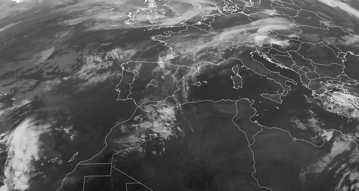 Satellite images animation.  High pressures and weakened fronts on the peninsula