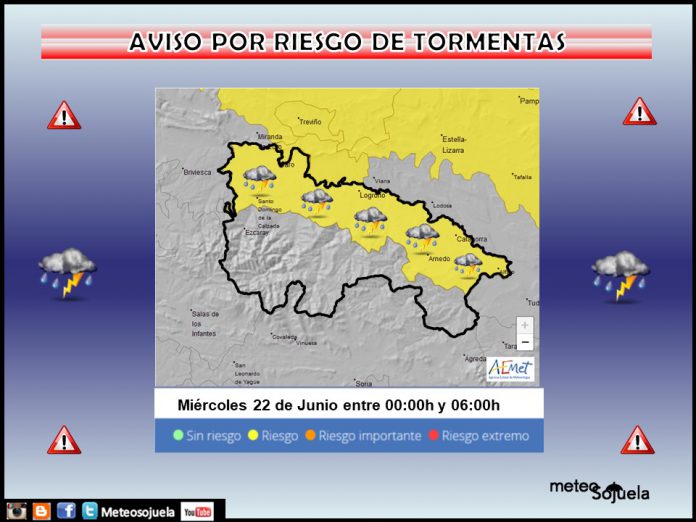 Aviso Amarillo por Tormentas en la Ribera. Meteosojuela
