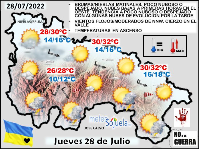 Mapa del tiempo en La Rioja. MeteosojuelaMapa del tiempo en La Rioja. Meteosojuela