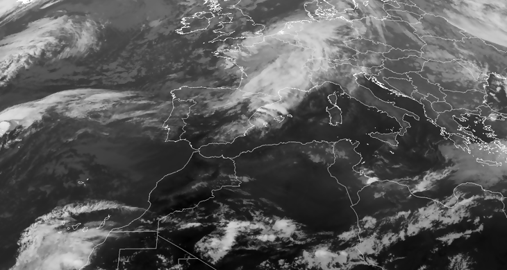 Animación imágenes satélite. Frentes y tormentas sobre la penínsual. Impresiionante Canarias