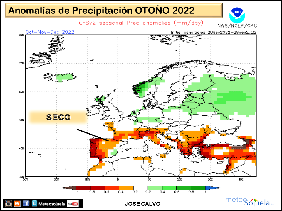 Predicción estacional precipitaciones CFS. Meteosojuela