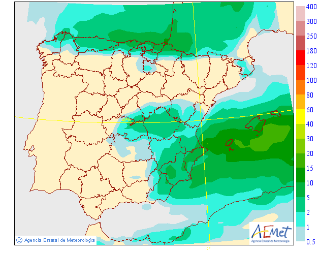 Probabilidad de precipitación según AEMET. 26 Meteosojuela La Rioja