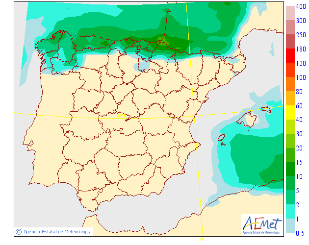 Probabilidad de precipitación según AEMET. 27 Meteosojuela La Rioja