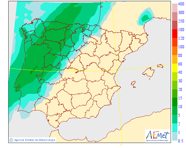 Precipitación media según AEMET. 30 Meteosojuela La Rioja
