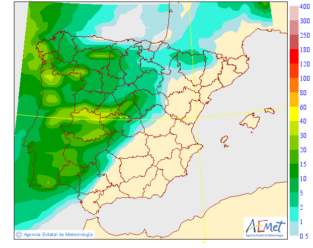 Probabilidad de precipitación según AEMET. 22 Meteosojuela La Rioja
