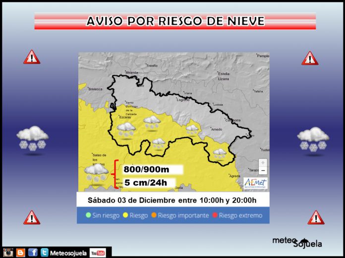 Aviso Amarillo por riesgo de Nieve en la Ibérica. Meteosojuela