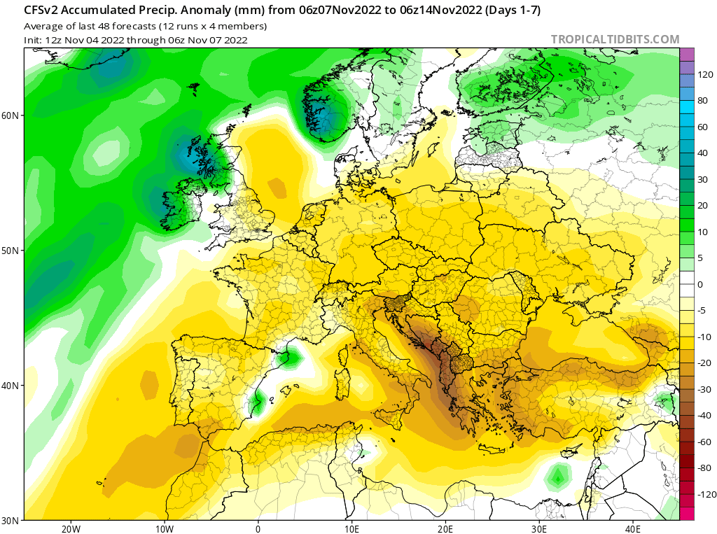 Modelos de Precipitación semanal Noviembre CFS 2ª Semana .Meteosojuela La Rioja