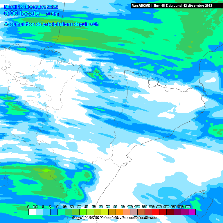 Animación precipitación Acumulada modelo AROME. Meteosojuela La Rioja