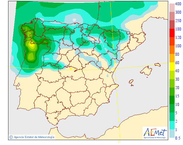 Precipitación Media según AEMET. 30 Meteosojuela La Rioja