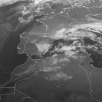 Animación imágenes satélite. Altas presiones en el Atlántico y borrasca HANNELORE en el Mediterráneo
