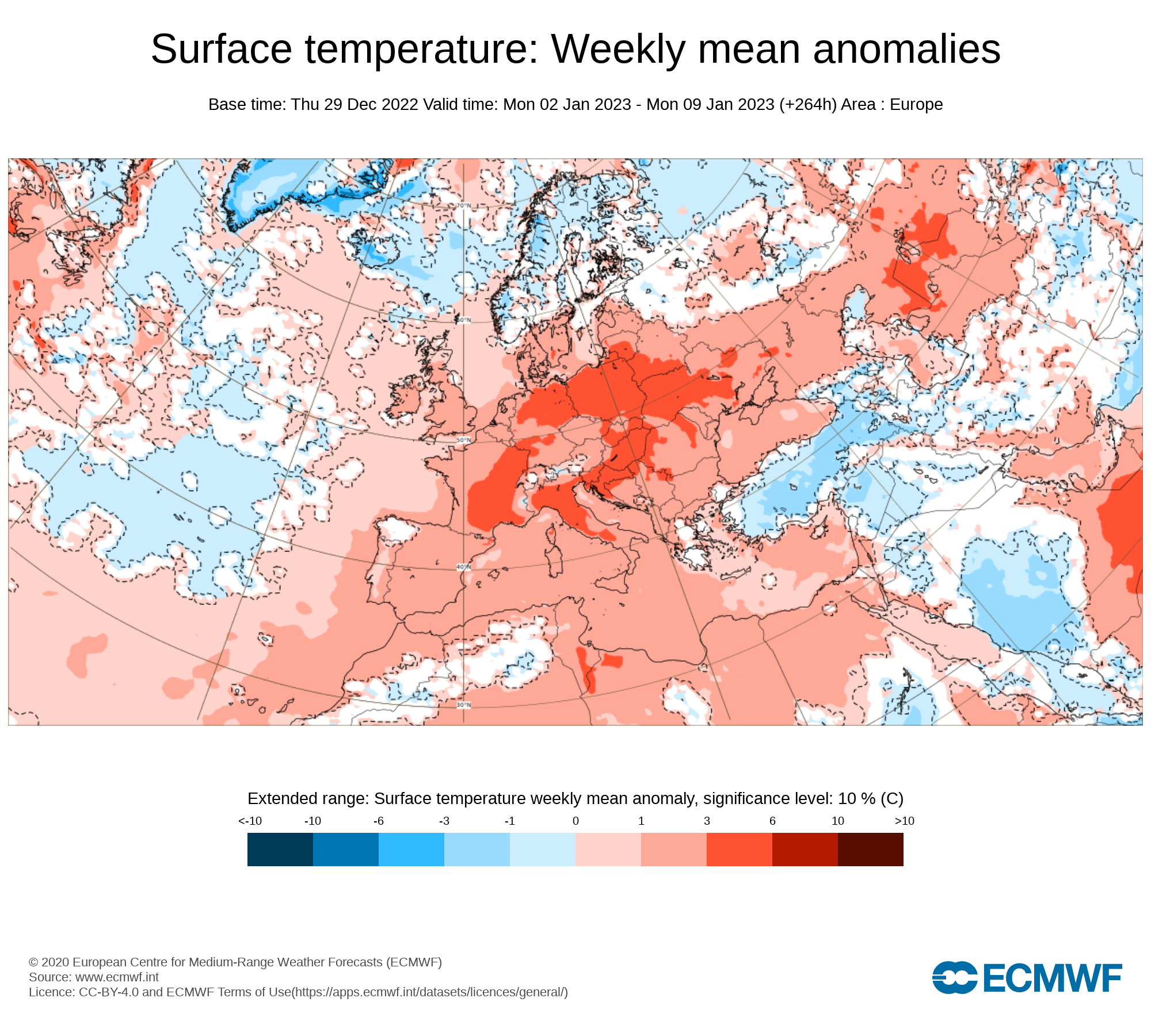 Anomalías Temperatura Semana 02 Enero ECMWF. Meteosojuela