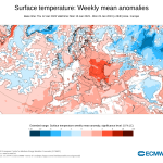 Anomalías Temperatura Semana 16 Enero ECMWF. Meteosojuela