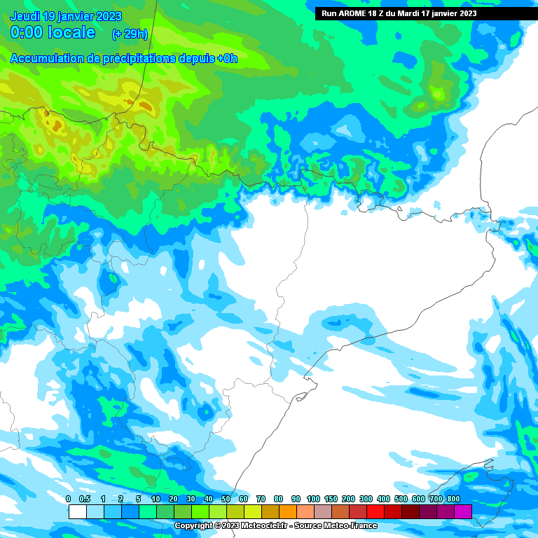 Precipitación Acumulada modelo Arome. Mteosojuela.es