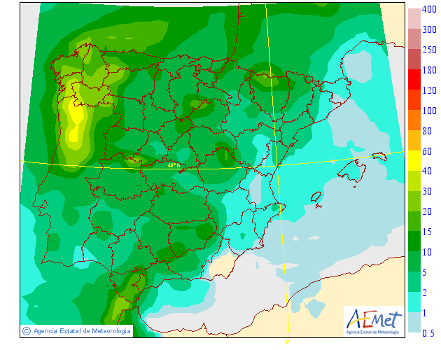 Precipitación Media según AEMET. 08 Meteosojuela La Rioja