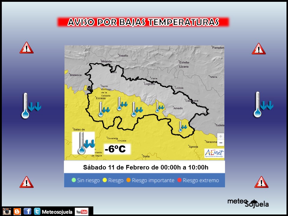 Aviso Amarillo por Bajas Temperaturas en la Ibérica. Meteosojuela