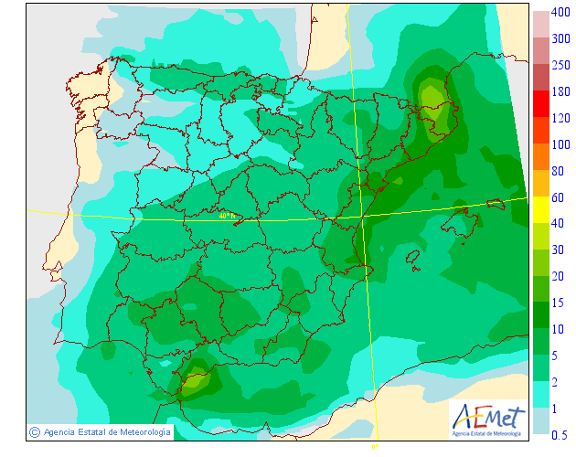Precipitación Media según AEMET. 07 Meteosojuela La Rioja