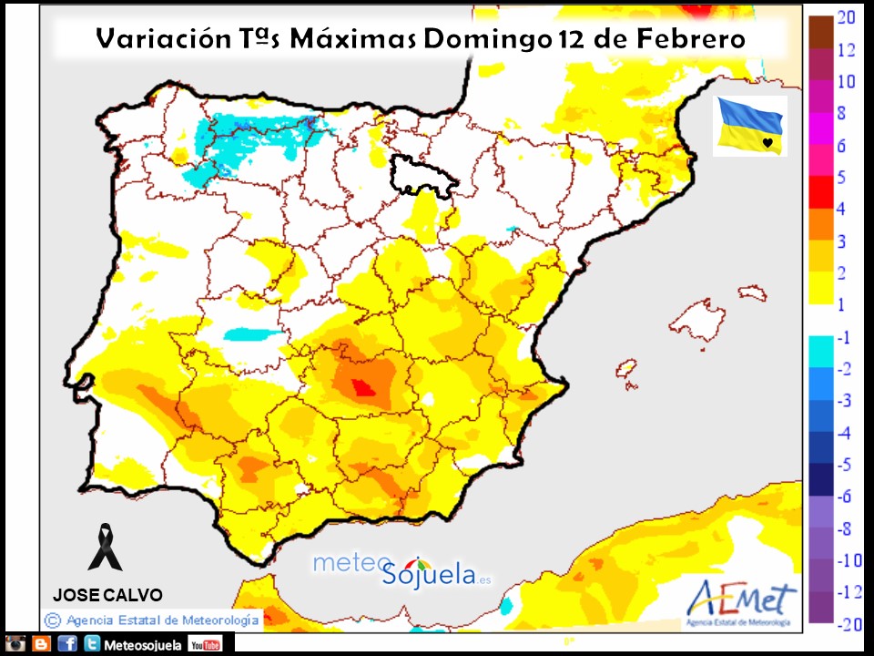 Animación imágenes satélite. Altas presiones sobre la península y bajas presiones en Canarias