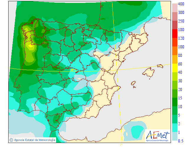 Precipitación Media según AEMET. 08 Meteosojuela La Rioja