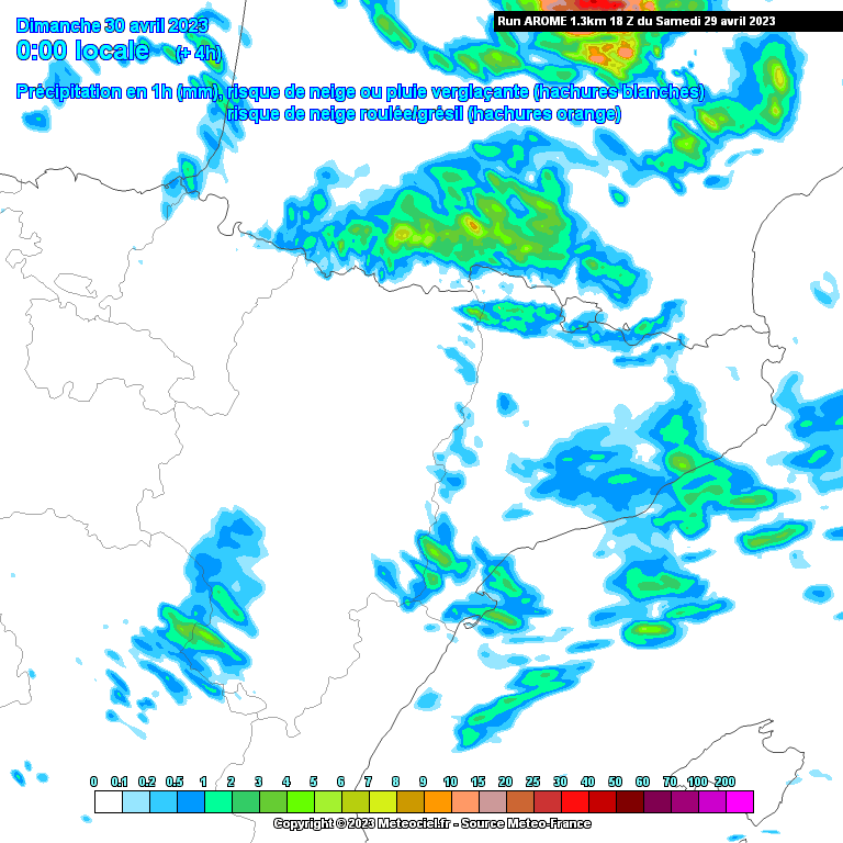 Animación precipitación acumulada modelo AROME. Meteosojuela La Rioja