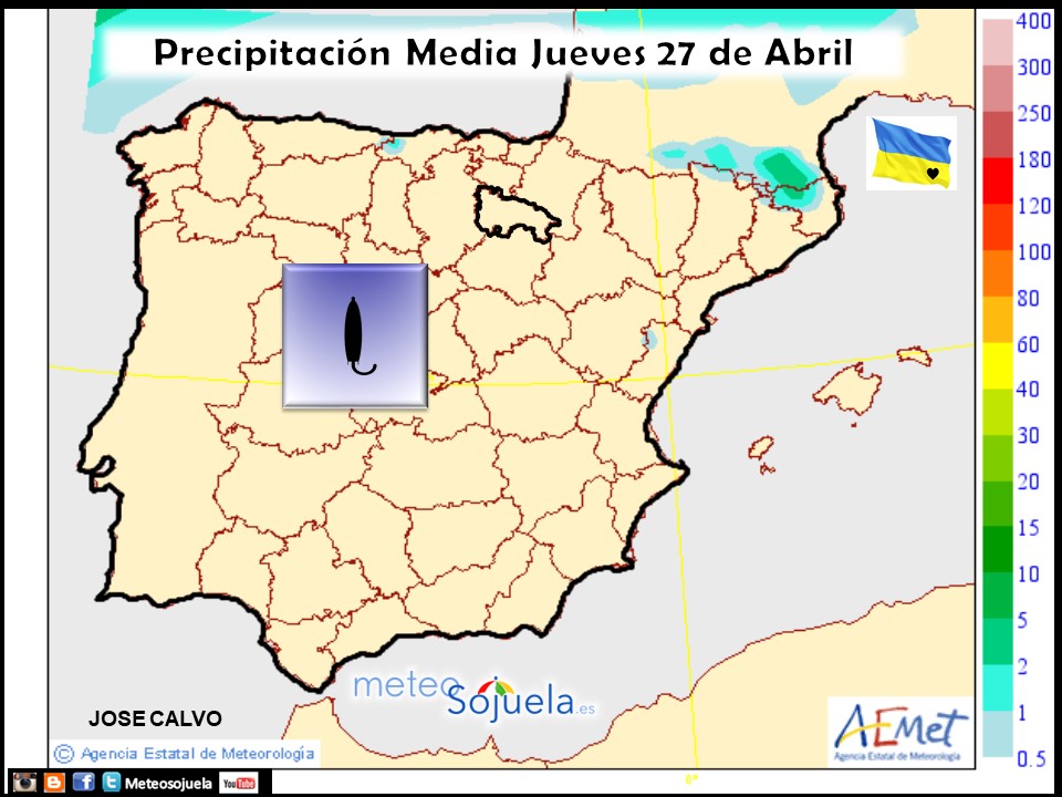 Probabilidad de Precipitacion según AEMET. 25 Meteosojuela La Rioja
