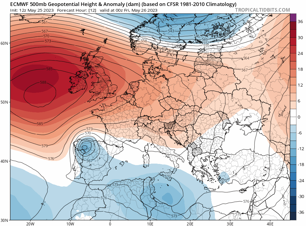 Animación Modelos de Altura de Geopotencial a 500hPa GFS Europa. Meteosojuela La Rioja