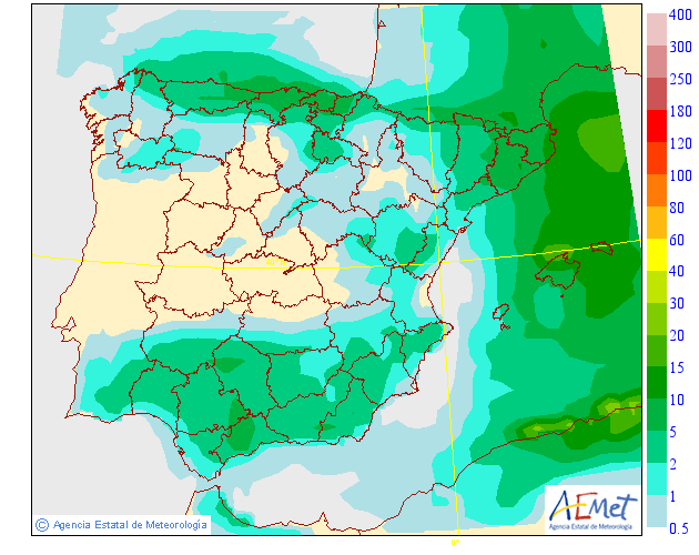 Precipitación Media según AEMET. Meteosojuela La Rioja 19