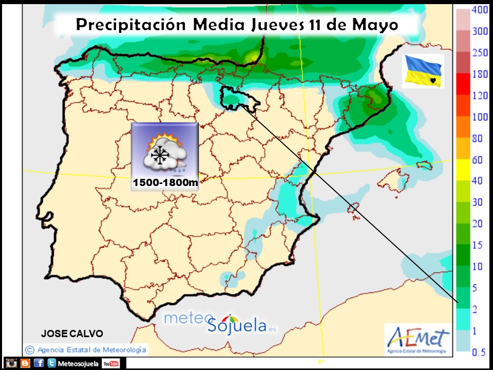 Precipitación Media según AEMET. Meteosojuela La Rioja