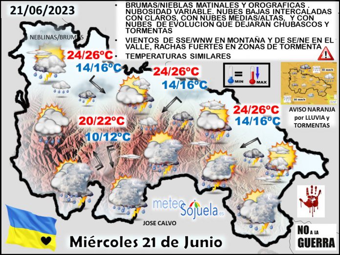 Mapa del tiempo en La Rioja. Meteosojuela