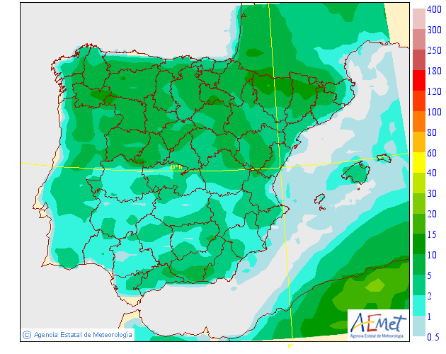 Precipitación Media según AEMET.03 Meteosojuela La Rioja