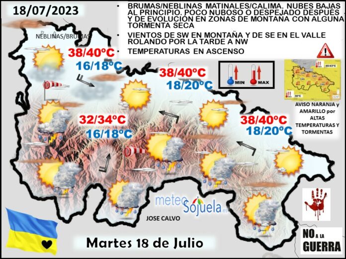 Mapa del tiempo en La Rioja. Meteosojuela Riesgo de Incendios eMapa del tiempo en La Rioja. Meteosojuelan La Rioja. AEMET