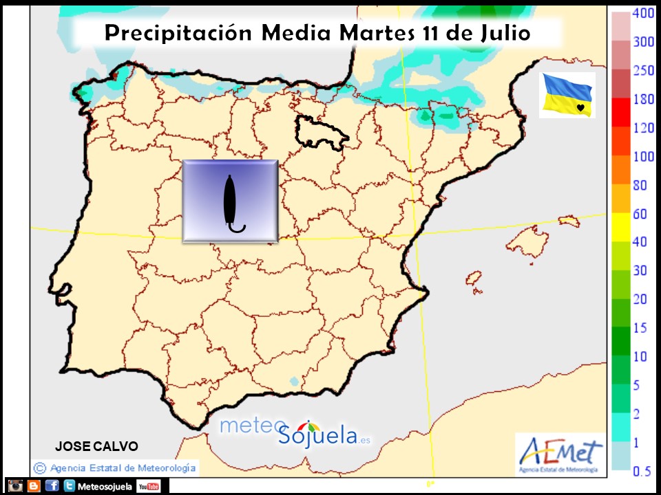 Precipitación Media según AEMET. Meteosojuela La Rioja