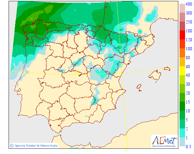 Precipitación Media según AEMET. 01 Meteosojuela La Rioja