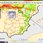 Pribabilidad de precipitación según AEMET. 15 Meteosojuela La Rioja