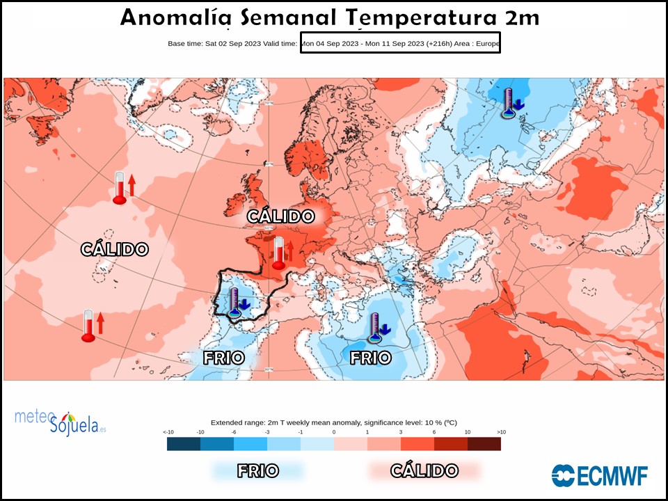 Anomalía semanal Temperatura. Meteosojuela