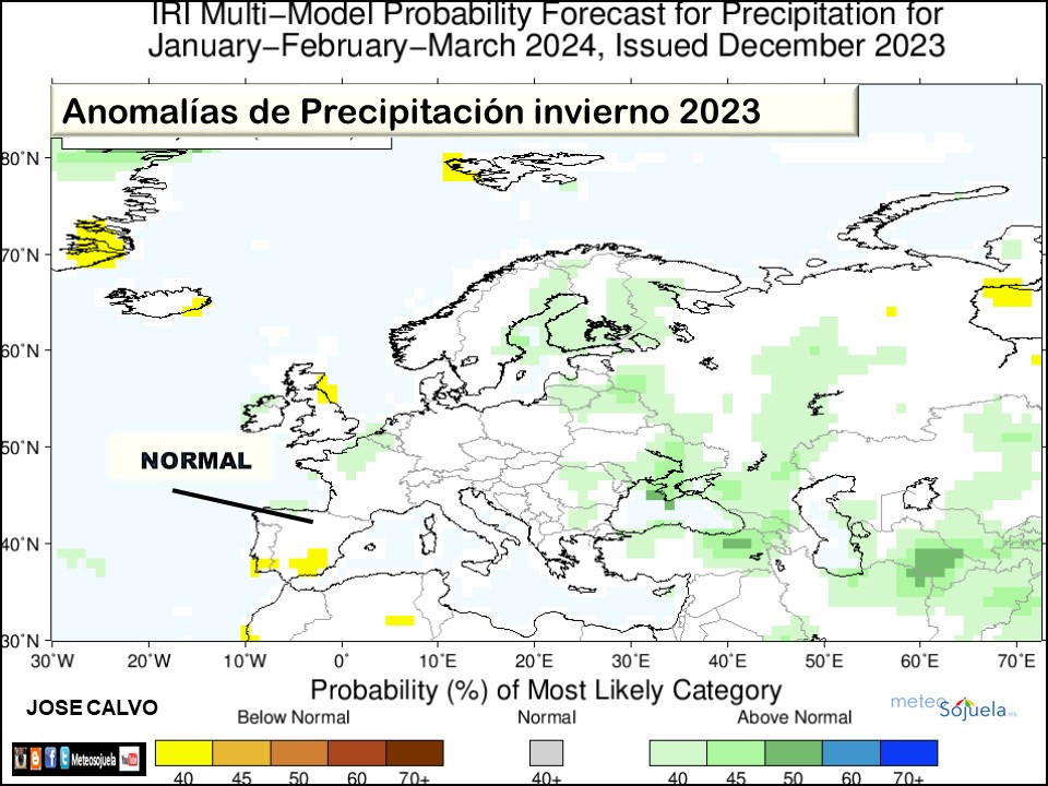 Anomalías Precipitación Invierno 2023 24. Meteosojuela