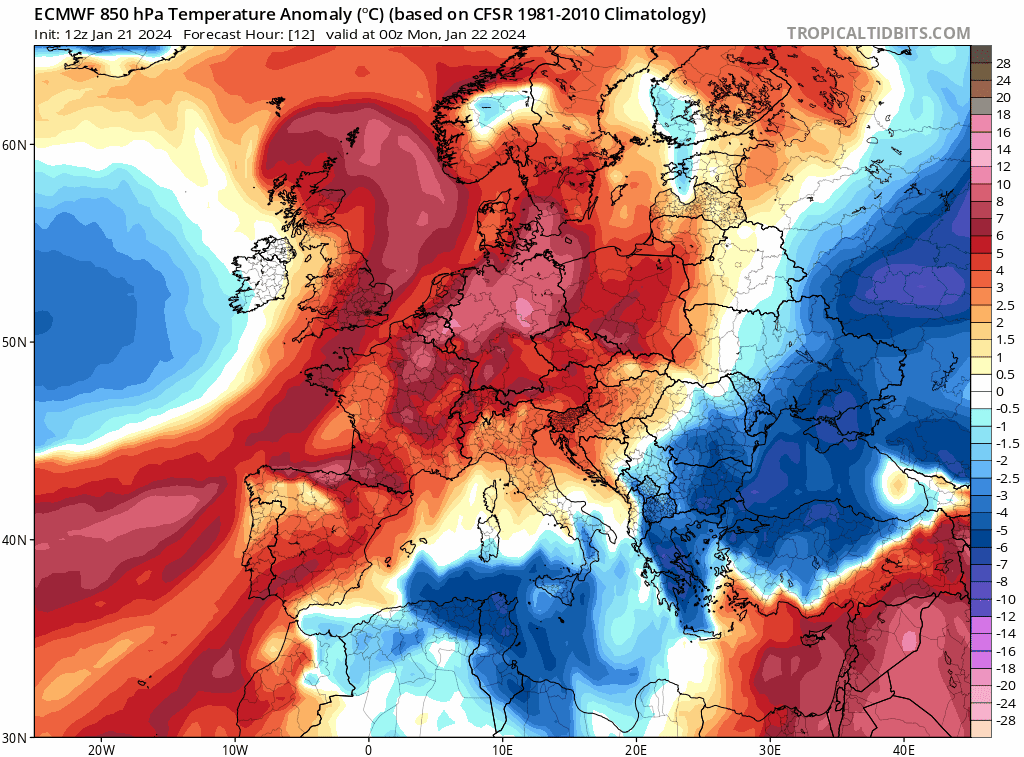 Animación de anomalías de temperaturas 850hPa .Meteosojuela La Rioja
