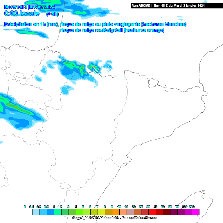 Animación precipitación modelo AROME. Meteosojuela La Rioja