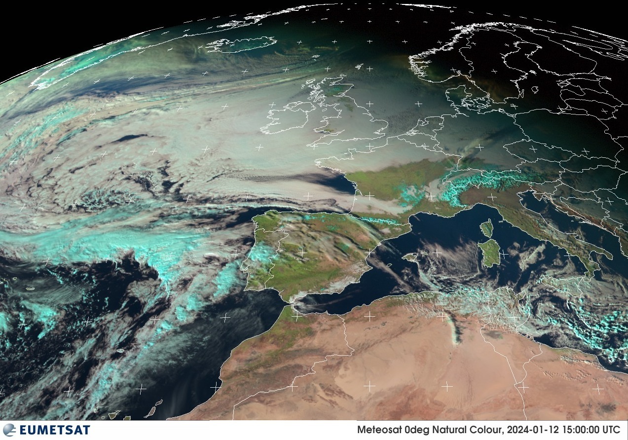 Imágen satélite Borrasca Hipólito y frentes asociados