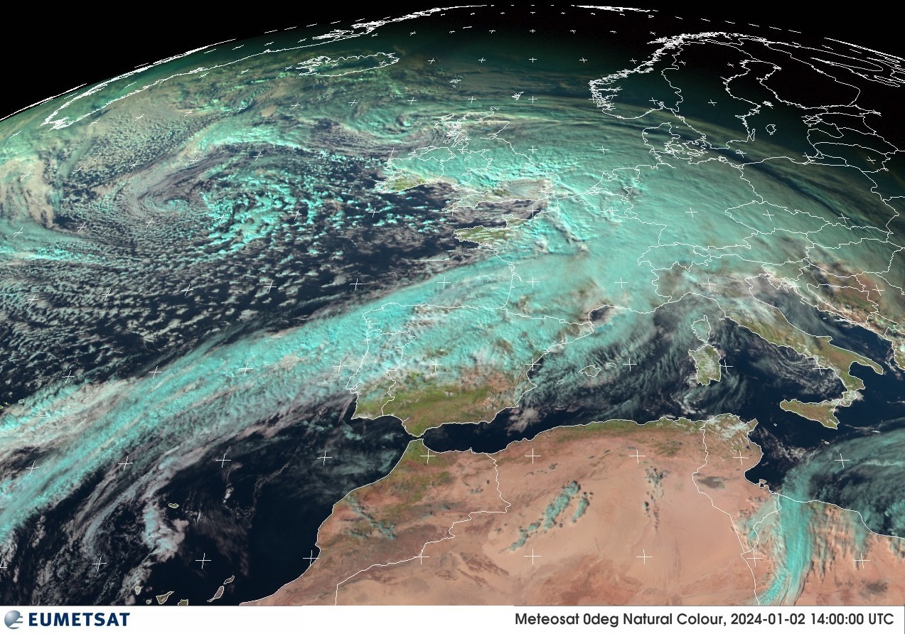 Imágen satélite Frente atravesando la península