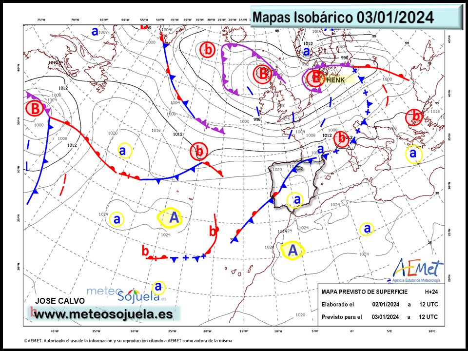 Mapa Isobárico La Rioja. Meteosojuela