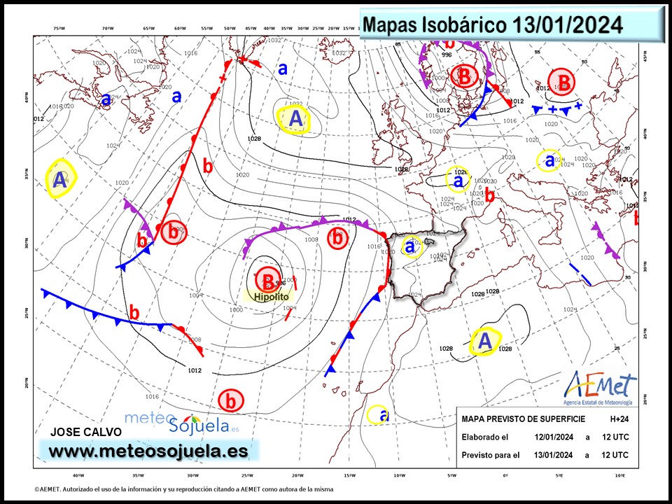 Mapa Isobárico La Rioja. Meteosojuela