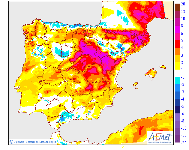 Variación de temperaturas máximas AEMET.24 Meteosojuela