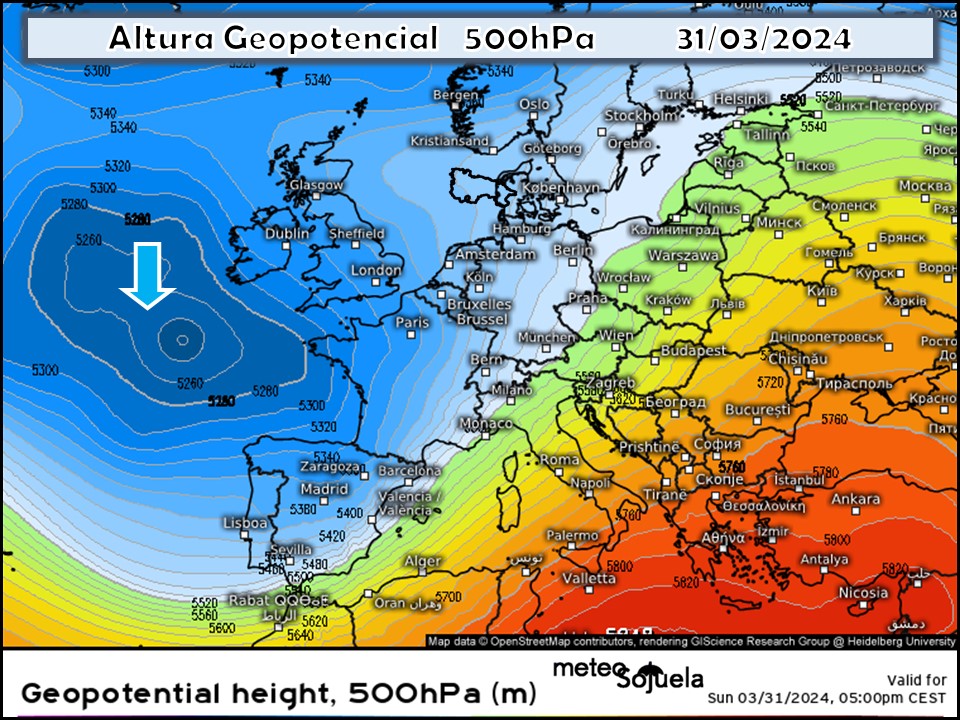Vaguada de aire frío en altura. Meteosojuela
